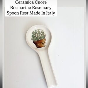 Ceramic Spoon Rest with Plant Design